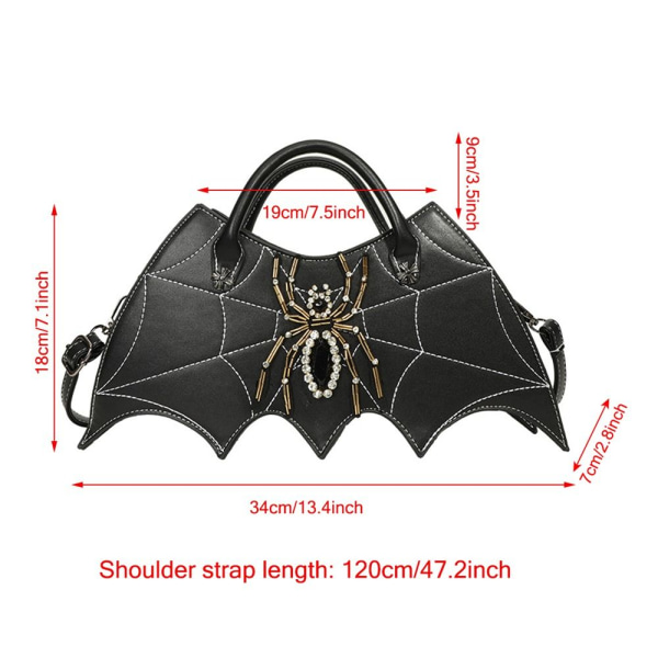 Halloween Crossbody Bag Top Handle Bag SVART Black