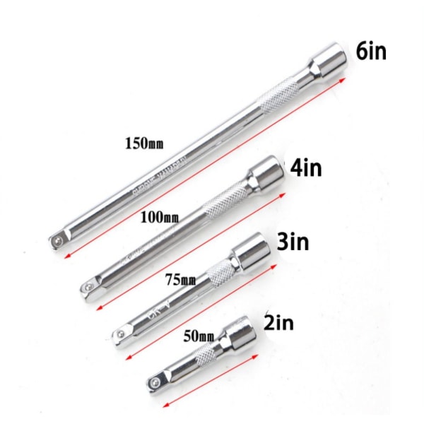 4-delt Drive Extension Bar Set Socket Extension Set Premium