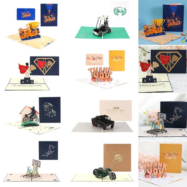 3D Pop-up-kort Bursdagskort 04 04 04