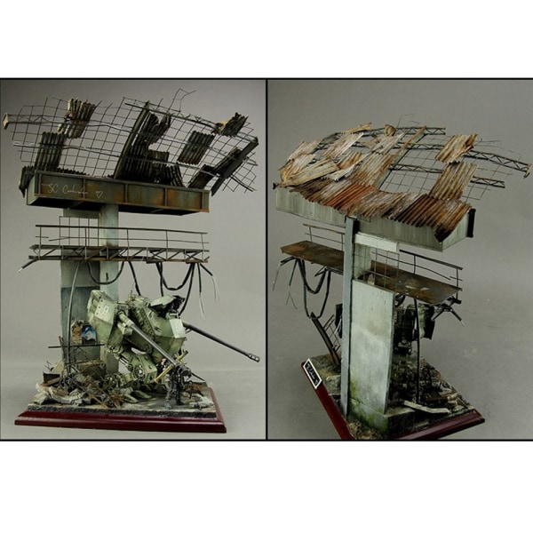 8st Miniatyr korrugerad kakel stålskjul Wargame Scenery
