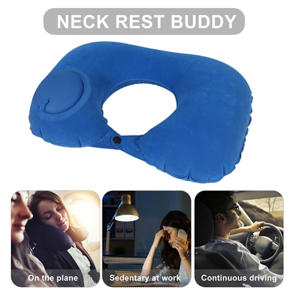 Resekuddar Flygplan Uppblåsbar Superlätt bärbar nackkudde peacock blue