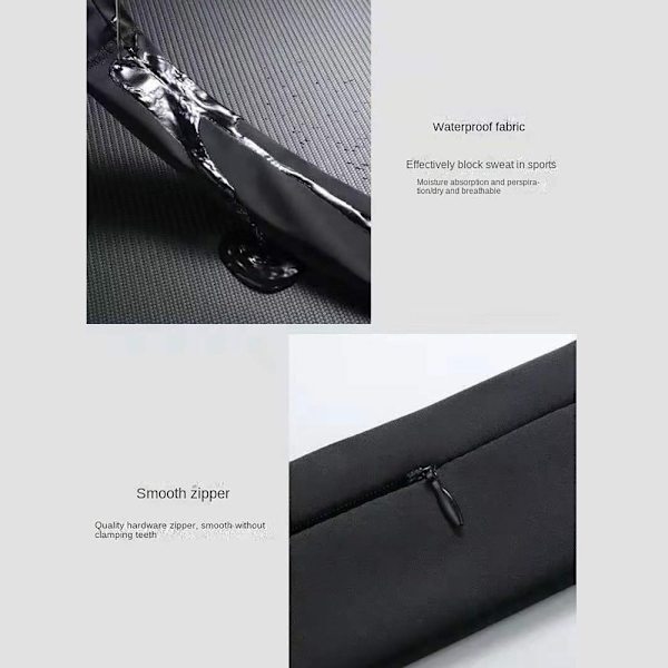 Slim Running Belt Running Fanny Pack SORT LILLE UDEN FLASKE BLACK SMALLwithout bottle-without bottle