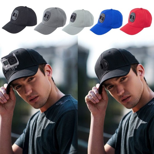 Sportkamerahållare hatt Cap för actionfotografering light grey