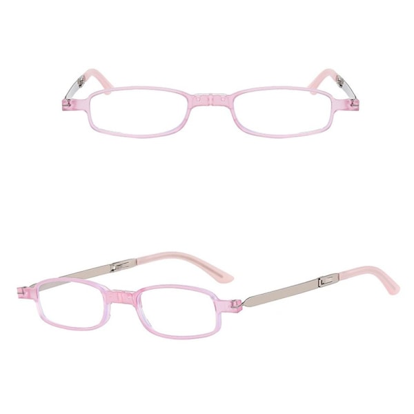 Anti-Blue Light Läsglasögon Vikbara glasögon Pink Strength 150