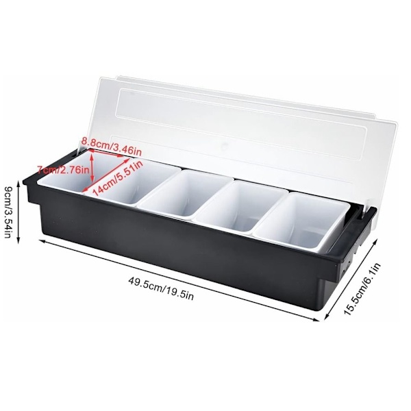 Delt fruktboks Krydderbeholder 5 RETTER 5 RETTER 5 grids