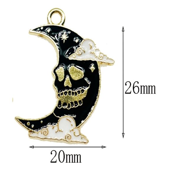 Halloween emalikorut Black Moon Riipukset Gothic Charm