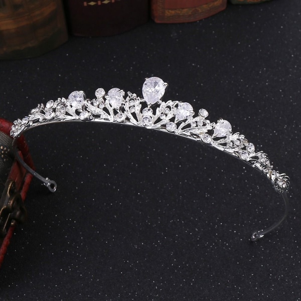 Morsiamen Tiara Crown Crystal -hiuspanta SILVER silver