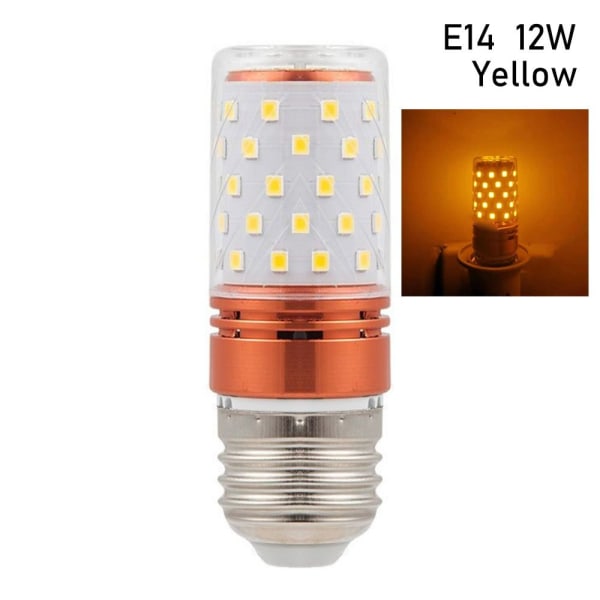 LED Majs farverige Lyspærer Majslampe GUL E14 12W E14 12W Yellow E14  12W-E14  12W