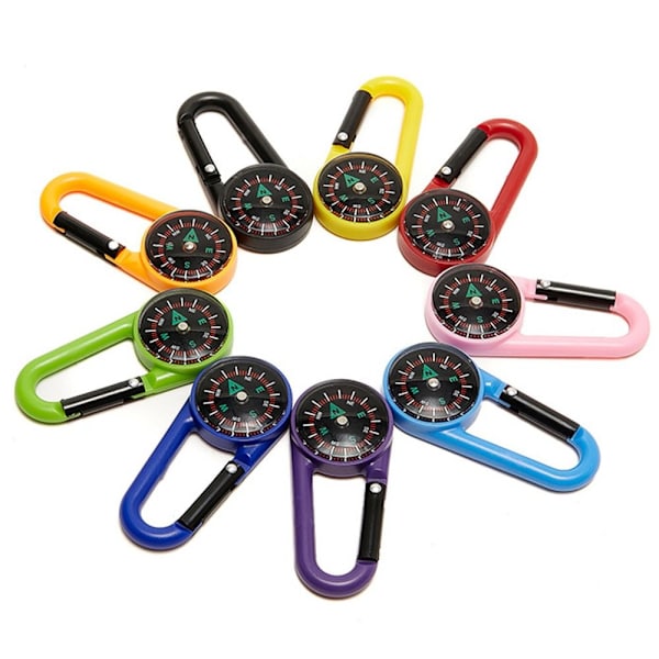 3kpl Outdoor Hook Compass Mini Metal Compass PURPLE Purple
