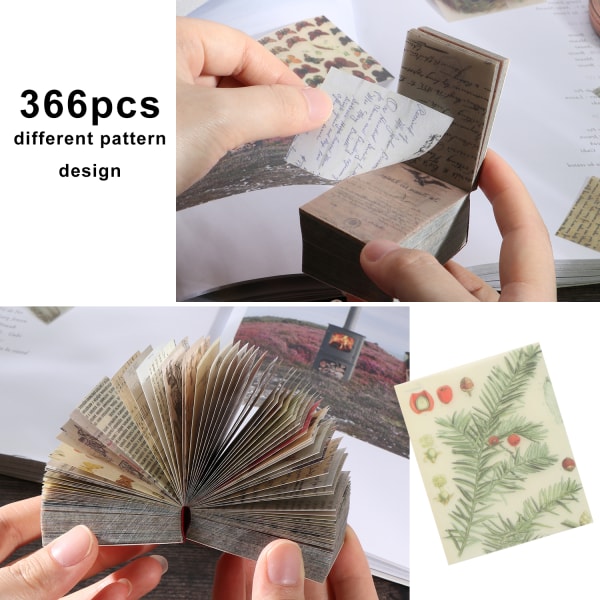 366PCS Vintage Scrapbooking DIY Material Papper Utsmyckning