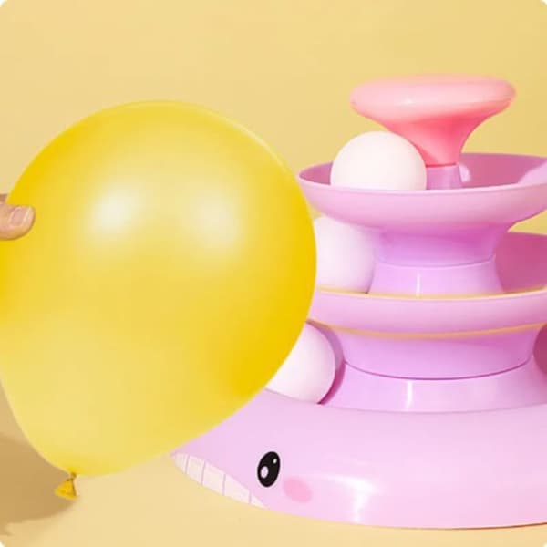 Kitten Interactive Roller Toy Avtakbar Tower Platespiller BLÅ Blue