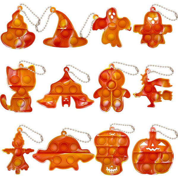 12 kpl Halloween Pop Fidget toys Lelupakkaukset, Mini Push Bubble Toy 4 4