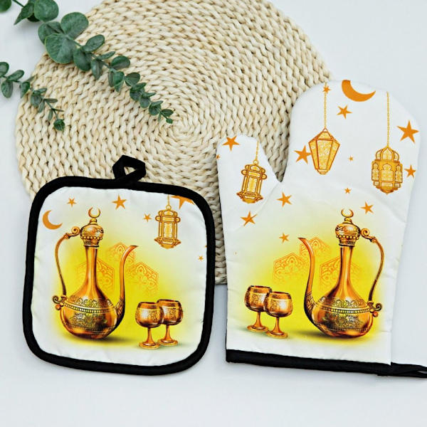 Bakhandskar mot värme Eid Mubarak Ugnvantar STYLE C STYLE C