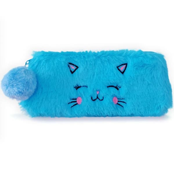 Plysch Kitten Case Pennväska BLÅ Blue