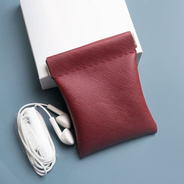 Øretelefon Wire Bag Myntpung RØD red