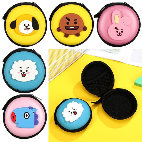 Kpop BTS BT21 Tecknat Hörlursfodral
