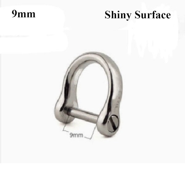 Solid karbinhake D Bow Staples 9MMSHINY YTA BLANSANDE YTA 9mmShiny Surface
