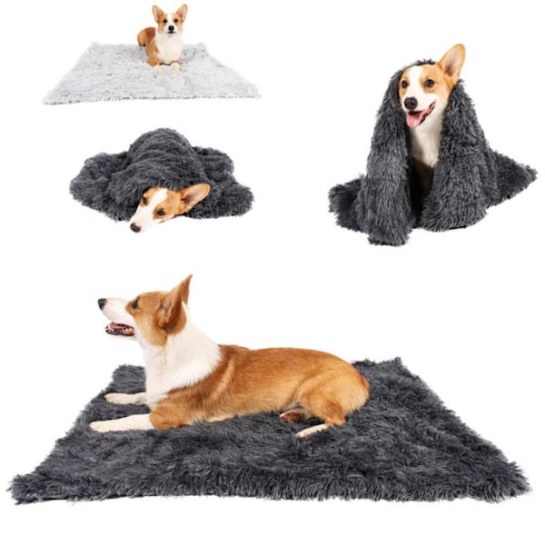 Pet Fleece Dekken Hundetrekk Dekken MØRK GRÅ 56X36CM Dark Gray 56x36cm