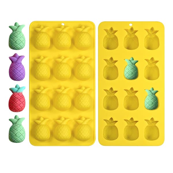 12 Cavity 3D ananas - iskuber Silikonkakform Form