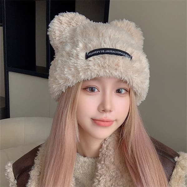 Lue lue i plysj GRÅ grey