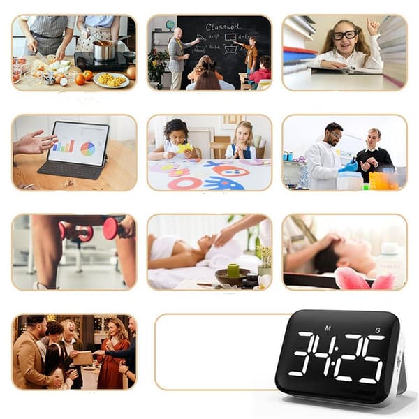 LED Digital Timer Nedräkning Väckarklocka Nedräkningstimer