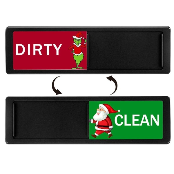 Christmas Clean Dirty Sign Reminder Signs BLACK STIL 1 STIL 1 Black Style 1-Style 1
