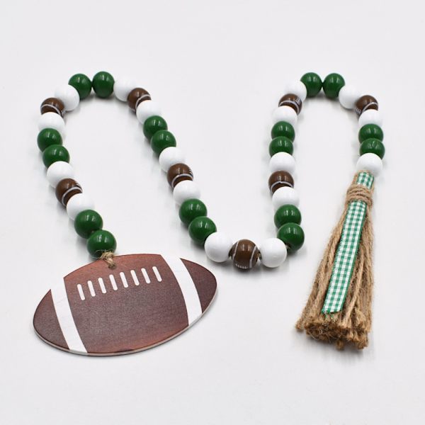 1/2kpl Creative Football Wooden Beads Käsinkudotut puuhelmet 2pcs