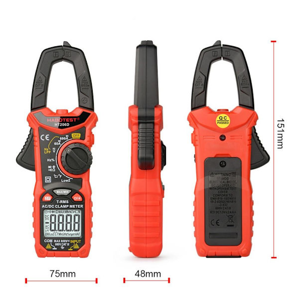 Clamp Meter Multimeter Spændingstester