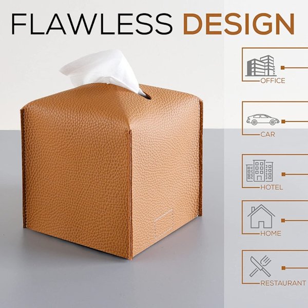 PU Læder Tissue Box SORT black