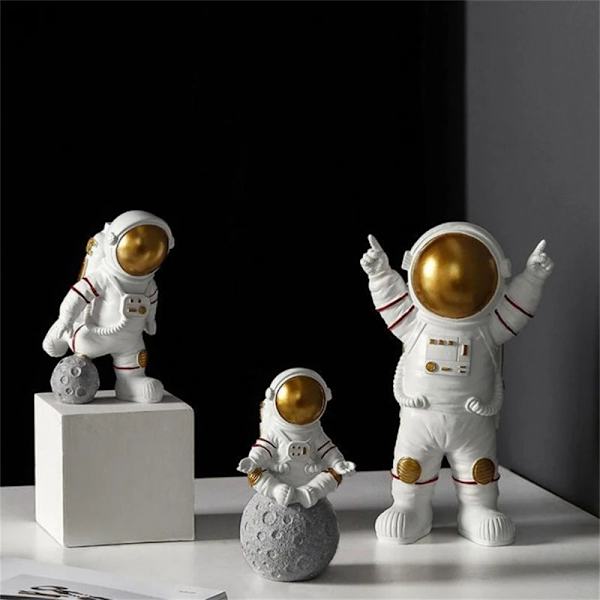 Astronaut Figurer Rymdman Månskulptur Dekorativ E E E