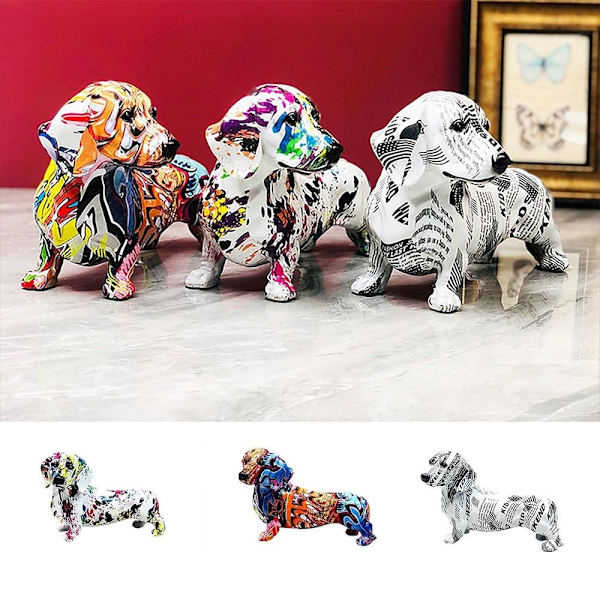 Mäyräkoirapatsas Graffiti Animal Sculpture 3 3 3