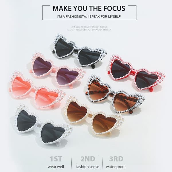 Imitation Pearl Frame Solglasögon Cat Eye Eyewear LEOPARD LEOPARD Leopard