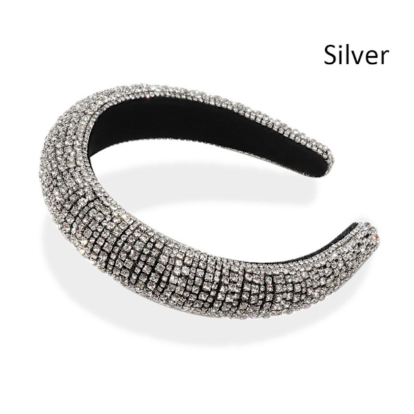Rhinestone Pearl Haiband Wedding Headdress Full Crystal SILVER silver