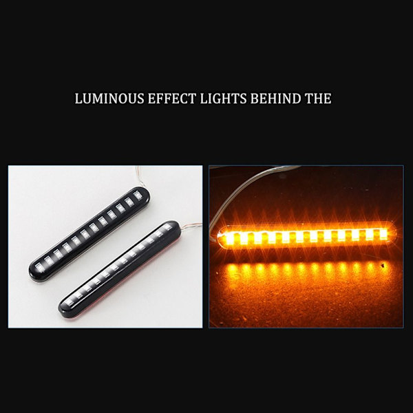 2PCS Motorcykel Blinkers Ljus LED Lighting Strips Licens