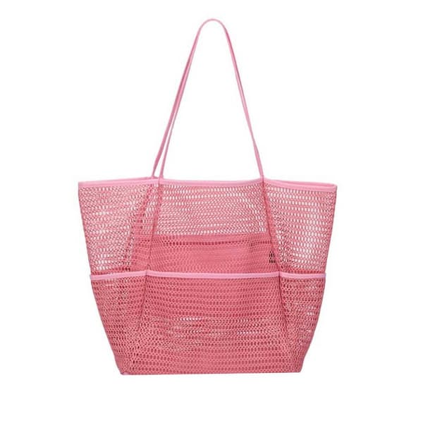 Mesh Beach Tote Bag Skulder Håndtasker SORT black