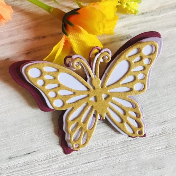 8st Butterfly Die Cut 3D Layered Cutting Dies Metallspets