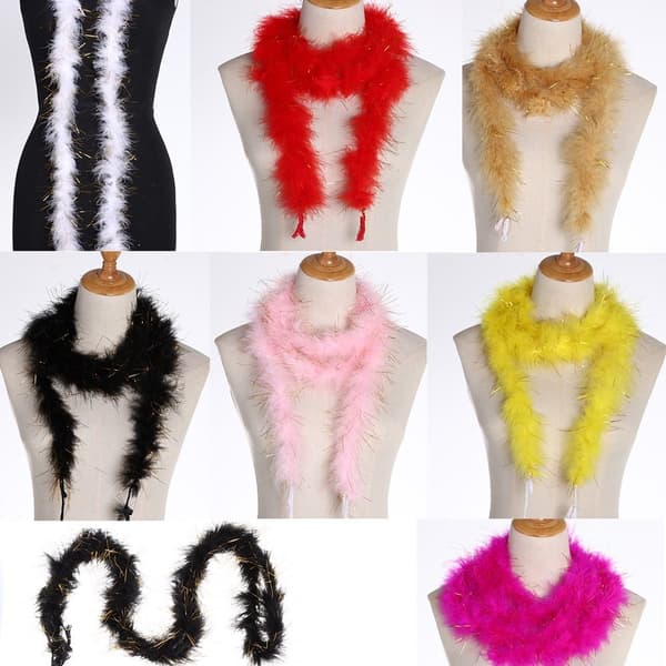2M Feathers Feather Boa Strip ROSE RED Rose red
