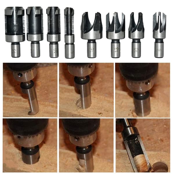 23-Pack Woodworking Chamfer Drilling Tool Set 8 STK Træprop
