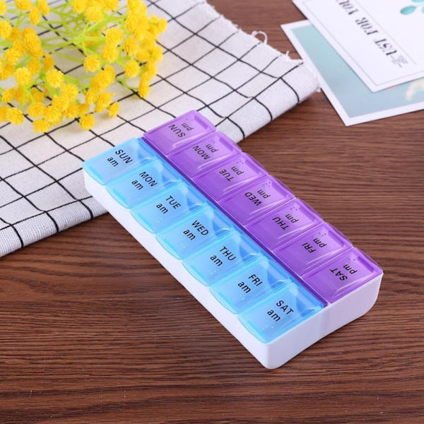 7 Days Pill Box 14 Grids Tablet Dispenser