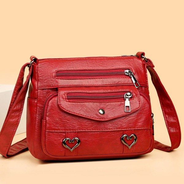 Skulder Messenger Bag Crossbody Taske RØD red