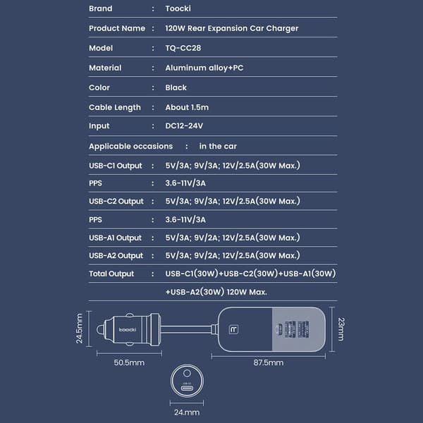 USB Biloplader Biltelefonoplader Biladapter