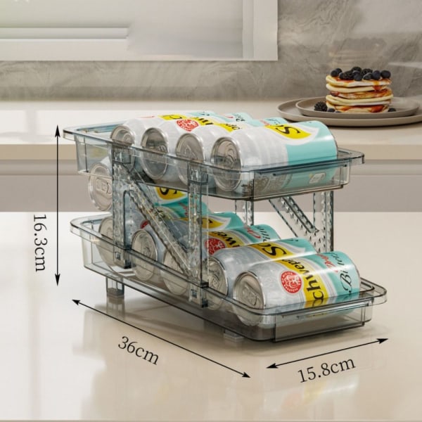 Sodavandsdåse Dispenser Sodavandsdåse Organizer TRANSPARENT 2STK 2STK Transparent 2PCs-2PCs