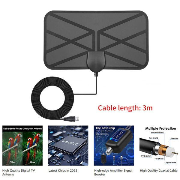 Digital TV Antenne DVB-T2 TV Antenne Amplifier Booster Black