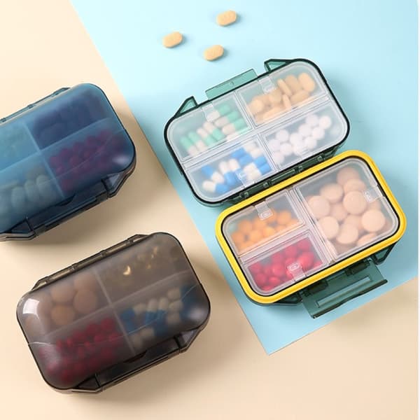 Pill Organizer Pill Oppbevaringsboks BLÅ blue