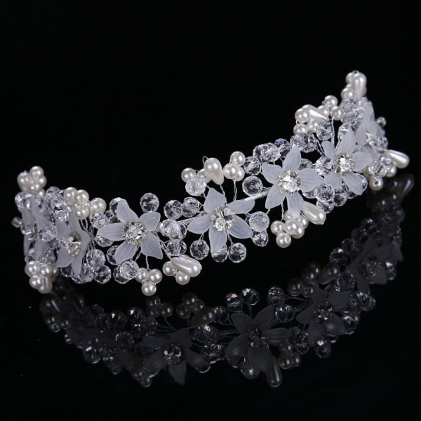 Bridal Tiara Headwear Pearl Crown Pannband 2 2 2