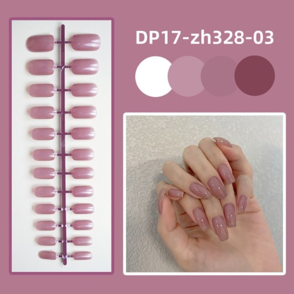 24st Enfärgade falska naglar Mini Medellånga lösnaglar DP17-zh1722-1-15