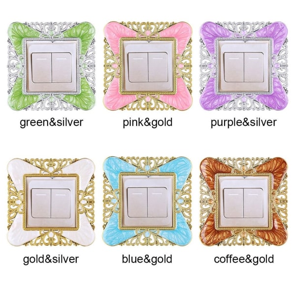 Enkel lysbryter deksel Sokkel Surround Frame PINK&GULD pink&gold