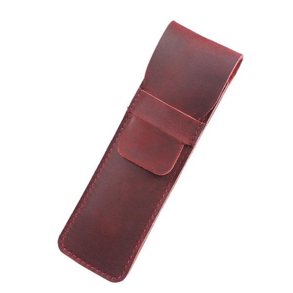 Retro-nahkainen kynäpidike Ruskea täytekynäpussi VIININPUNAINEN Wine Red Small-Small