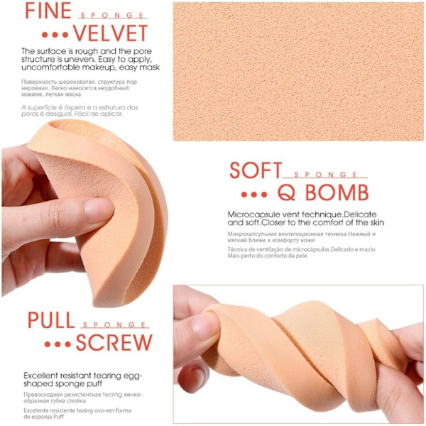 10 st Powder Puff Cosmetic NUDE nude