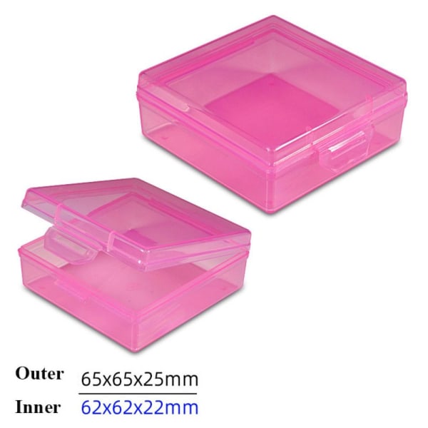 Oppbevaringsboks Smykkeperler Beholder ROSA 65X65X25MM Pink 65x65x25mm